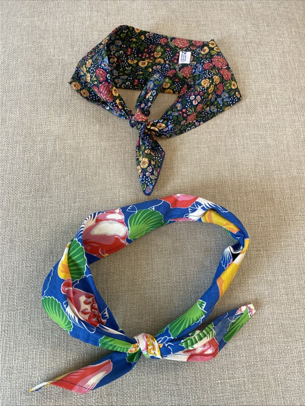 Vintage Head Hair Neck‎ Scarf Floral Retro Mod Daisy 1960s Floral Shell